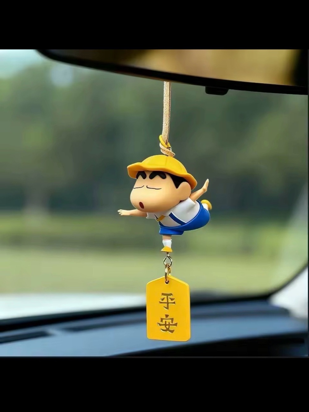 Crayon Shin Chan Cute Cartoon Anime Figure Car Pendant for Rear View Mirror